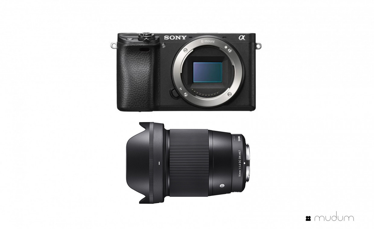 Cameras for rent, Sony a6300 su sigma 16mm f1.4 DC DN rent, Vilnius