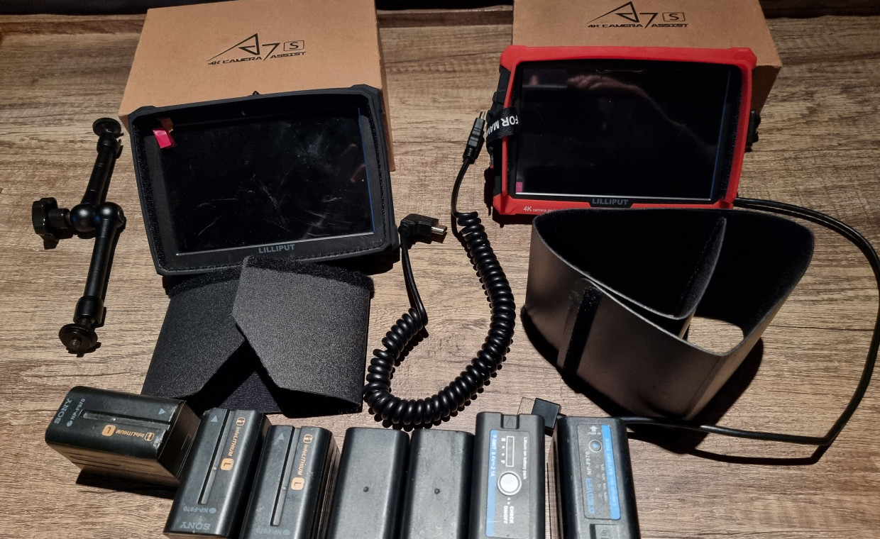 Camera accessories for rent, Kameros monitorius Lilliput a7s su bater rent, Kiškėnai