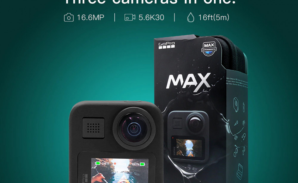 GoPro and action cameras for rent, Video kamera GoPro MAX CHDHZ-202-RX rent, Vilnius