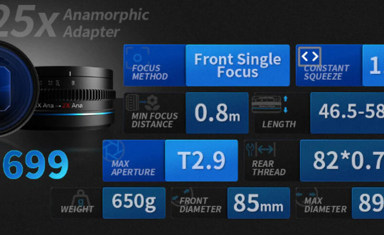 Camera lenses for rent, Sirui Anamorphic adapter 1.25x rent, Vilnius