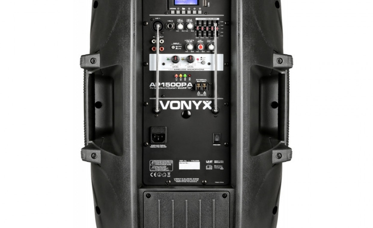 Audio equipment and instruments for rent, Portable speaker 800W Vonyx AP1500PA rent, Kaunas