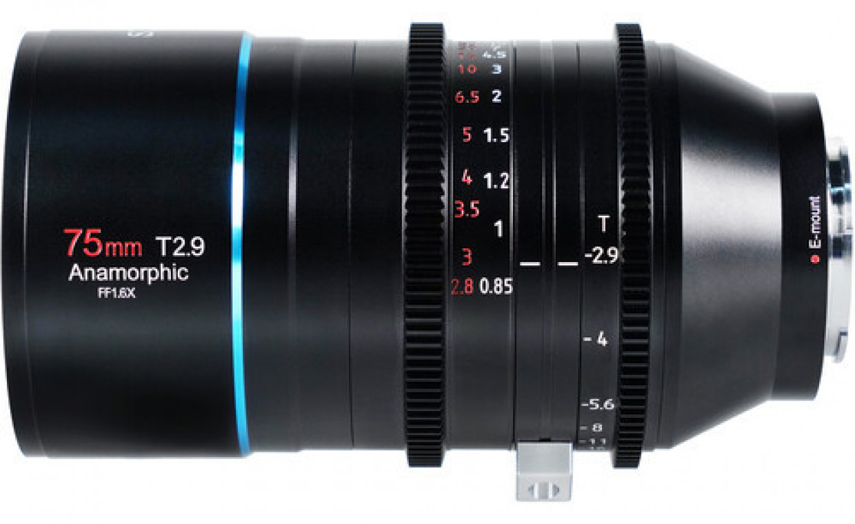 Camera lenses for rent, Sirui 1.6x Anamorphic T2.9 75mm E-mount rent, Vilnius