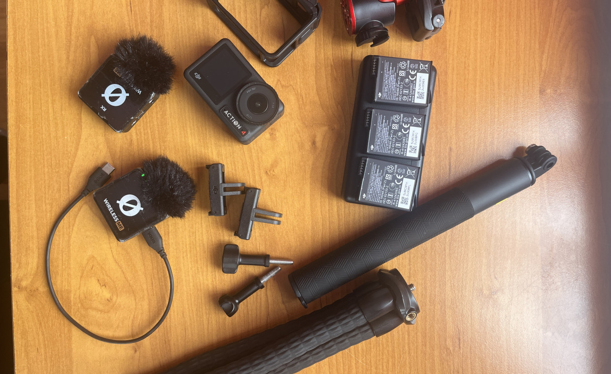GoPro and action cameras for rent, Osmo action 4 adventure combo rent, Klaipėda